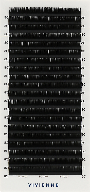 Накладные ресницы "Elite", черные, 20 линий (0,07, C, 8), эко упаковка - Vivienne — фото N1
