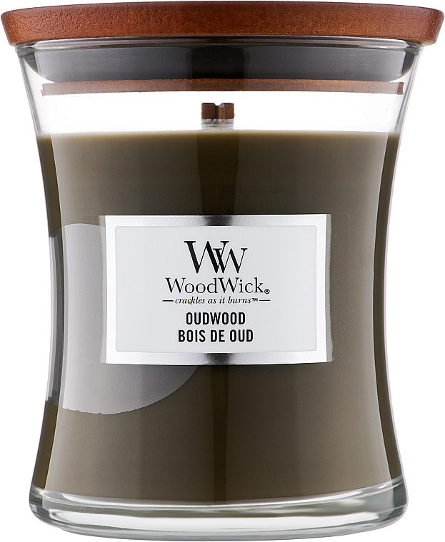 Ароматическая свеча в стакане - WoodWick Hourglass Candle Oudwood