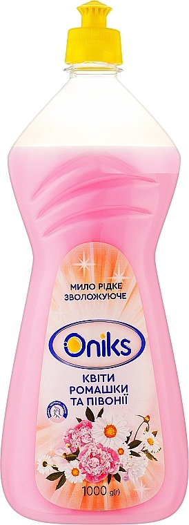 Увлажняющее жидкое мыло "Цветы ромашки и пионы" - Oniks (пуш-пул) — фото N1