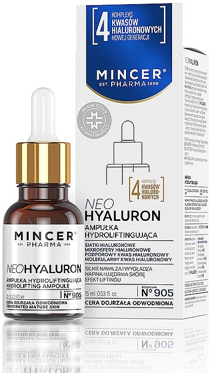 Сироватка з ефектом ліфтингу для вікової та зневодненої шкіри - Mincer Pharma Neo Hyaluron Serum № 905