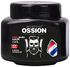 Гель для укладки волос - Morfose Ossion Premium Barber Line Red-Gum Hair Gel Mega Strong — фото N1