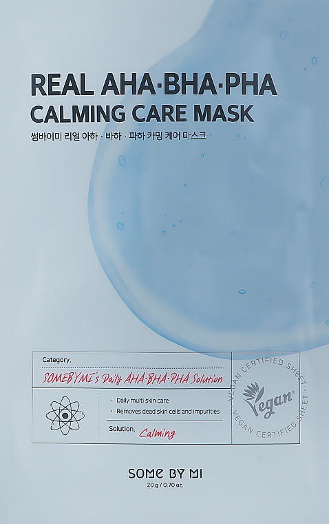 Маска для обличчя з кислотами - Some By Mi Real Aha Bha Pha Calming Care Mask