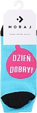 Парфумерія, косметика Шкарпетки жіночі з кумедними написами, блакитні - Moraj