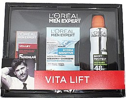 Духи, Парфюмерия, косметика Набор - L'Oreal Paris Men Expert Vita Lift Hydra Sensitive (cr/50ml + ash/lot/100ml + deo/150ml)