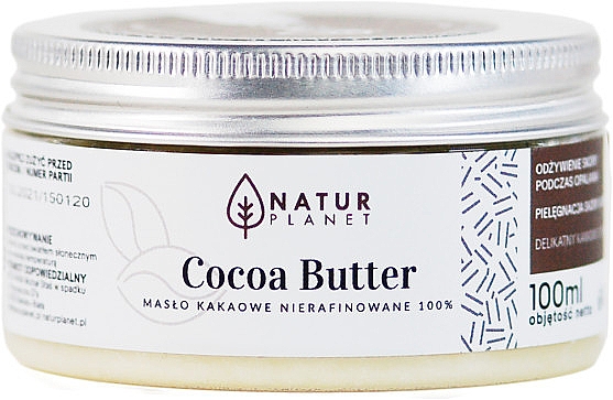 Масло какао нерафіноване - Natur Planet Cocoa Butter — фото N1