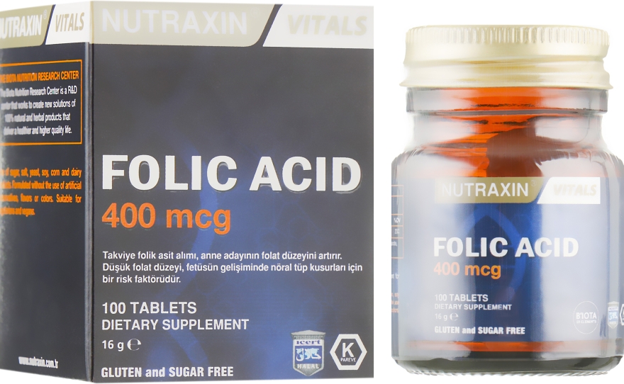 Диетическая добавка "Фолиевая кислота" 400мкг - Nutraxin