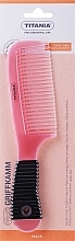 Гребінь з гумовою ручкою 20 см, світло-рожевий - Titania — фото N1