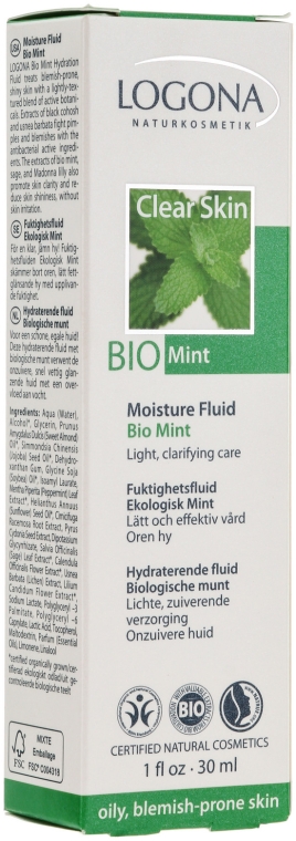 Крем-флюїд зволожуючий для проблемної шкіри - Logona Facial Care Moisture Fluid Organic Mint