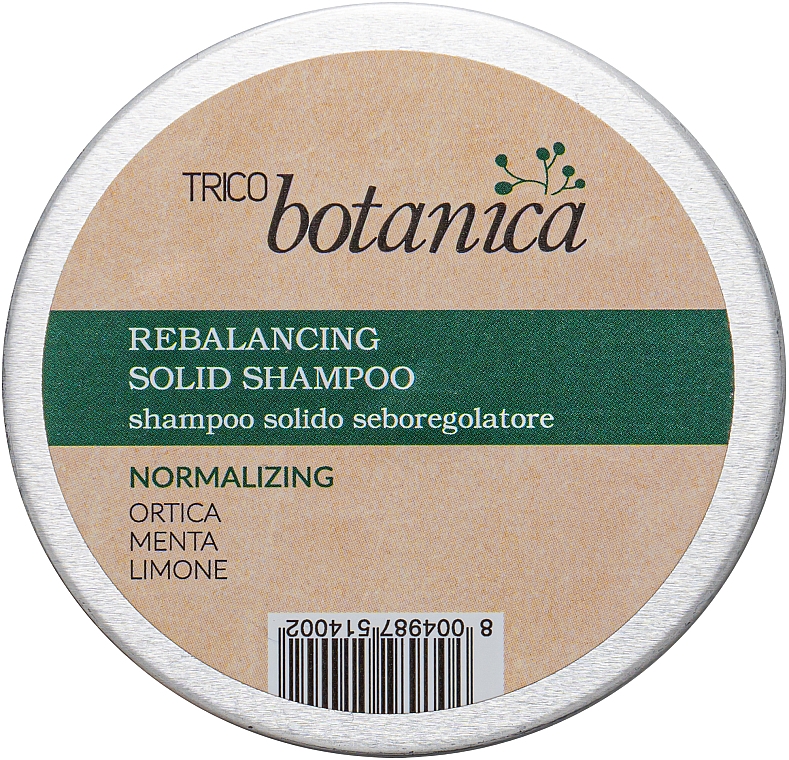 Твердий шампунь для волосся, для контролю шкірного сала - Trico Botanica Rebelencing Solid Shampoo Normalizing — фото N1