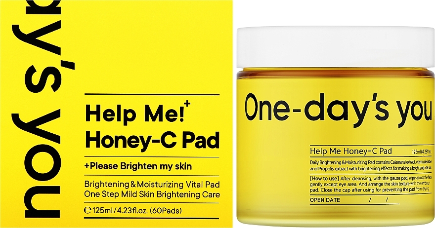 Тонер-диски для лица с прополисом и витамином С - One-Days You Help Me! Honey-C Pad — фото N2