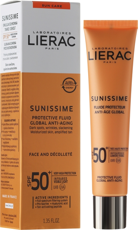 Эмульсия для лица и декольте - Lierac Sunissime Fluide Protecteur Anti-Age SPF50+ — фото N1