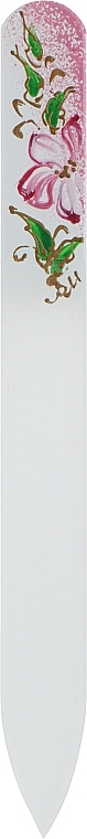 Пилочка стеклянная 95-1152, с ручной росписью «Роза с золотом», 115мм - SPL — фото N1