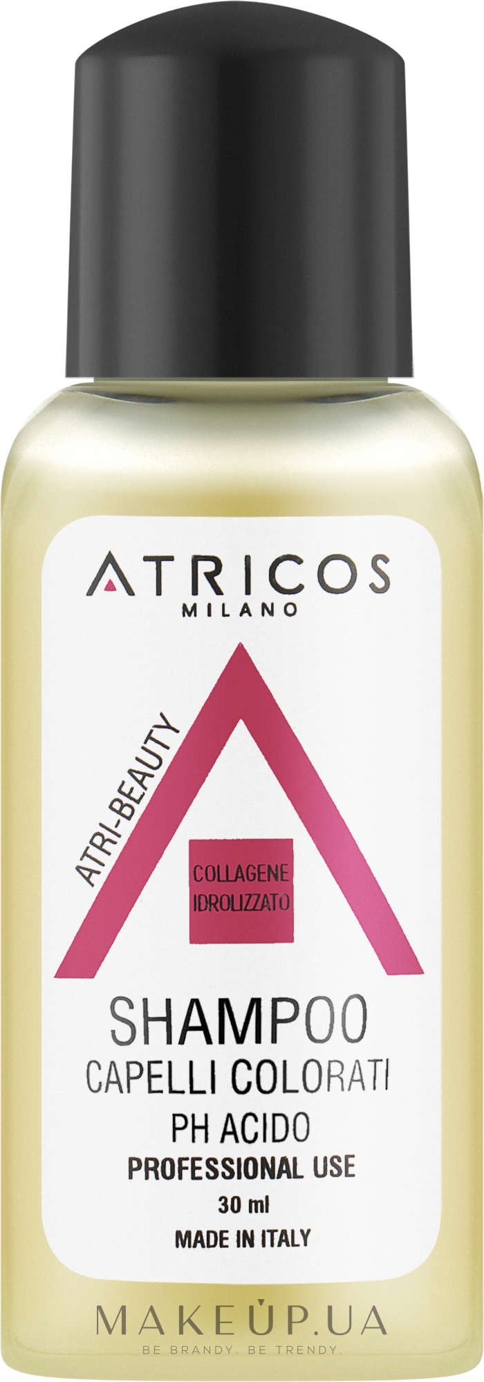 Шампунь для окрашенных волос - Atricos Hydrolysed Collagen Acidic pH Colored Hair Shampoo — фото 30ml