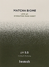 Духи, Парфюмерия, косметика Тканевая маска для лица - Heimish Matcha Biome Low pH Hydrating Mask Sheet