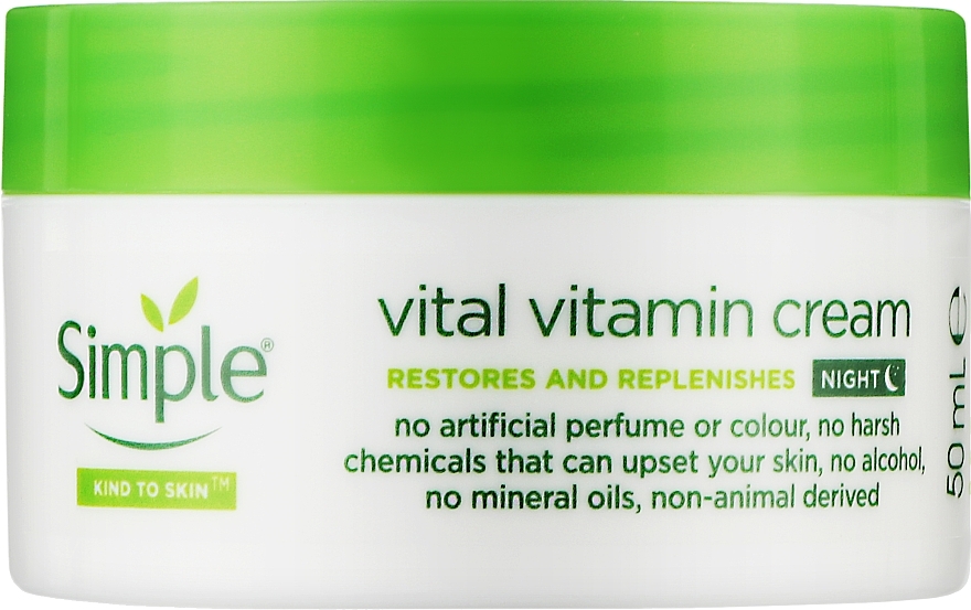 УЦЕНКА Витаминный ночной крем - Simple Kind To Skin Vital Vitamin Cream * — фото N1