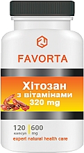 Парфумерія, косметика Добавка дієтична "Хітозан з вітамінами", 600 мг - Favorta