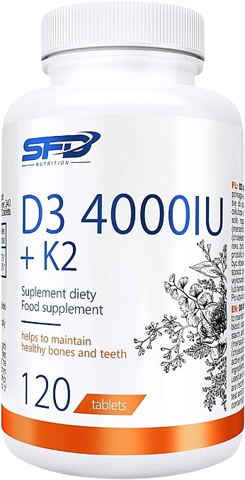 Пищевая добавка "Витамин D3 4000 IU + K2" - SFD Nutrition D3 4000 IU + K2 — фото N1