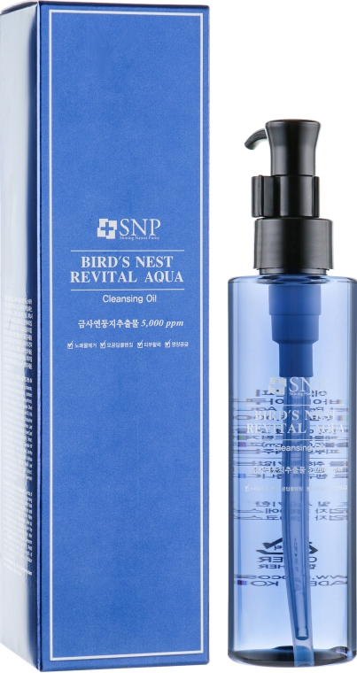 Гидрофильное масло с экстрактом ласточкиного гнезда - SNP Bird's Nest Revital Aqua Cleansing Oil