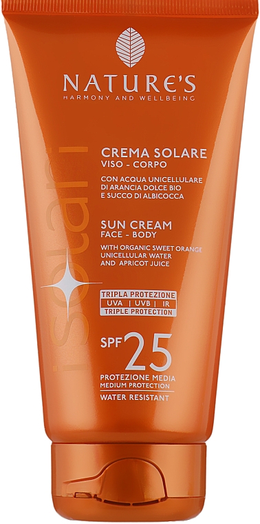Солнцезащитный крем для лица и тела - Nature's I Solari Sun Cream Spf 25 — фото N4