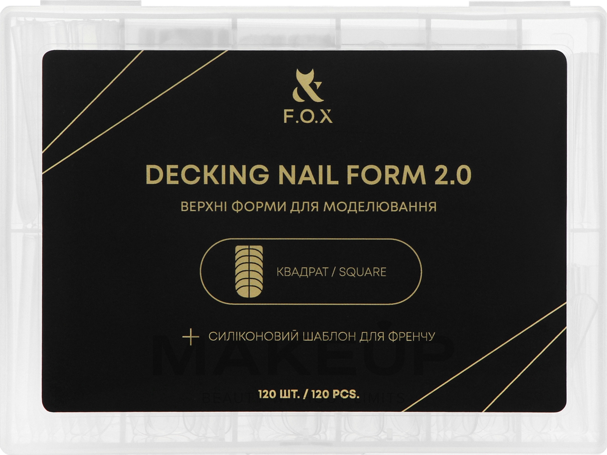 Верхние формы для моделирования, квадрат - F.O.X Decking Nail Form 2.0 — фото 120шт