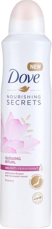 Антиперспирант-аэрозоль - Dove Nourishing Secrets Lotus Flower & Rice Milk Dry Spray Antiperspirant