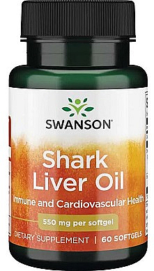 Харчова добавка "Олія печінки акули", 550 мг, 60 капсул - Swanson Shark Liver Oil — фото N1