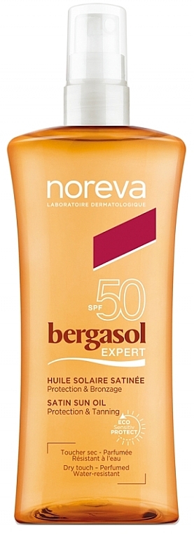 Солнцезащитное масло для тела - Noreva Laboratoires Bergasol Sublim Satiny Sun Oil SPF50 — фото N1