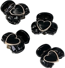 Набор мини-зажимов для волос, 4 шт, черные - Lolita Accessories — фото N1