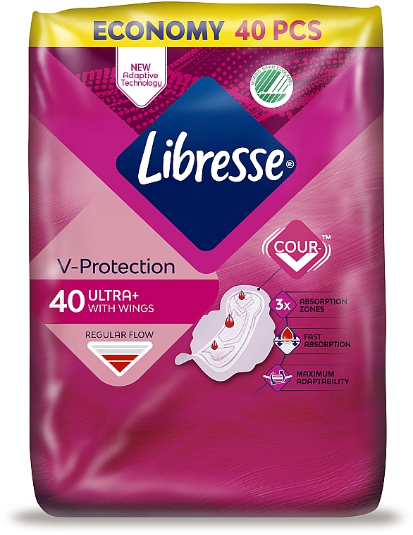 Гигиенические прокладки с крылышками, 40 шт. - Libresse Ultra Thin Normal Soft — фото N2