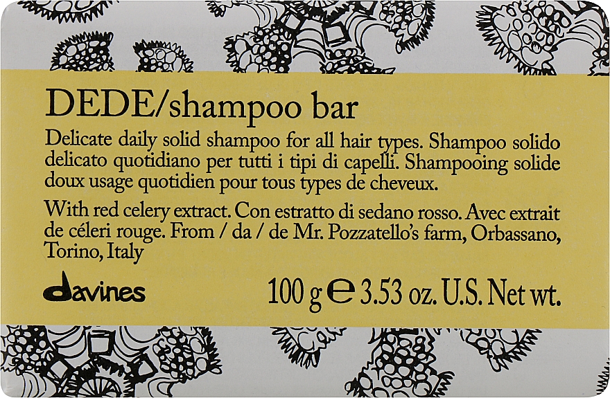 Деликатный твердый шампунь для ежедневного использования для всех типов волос - Davines Shampoo Bar — фото N1