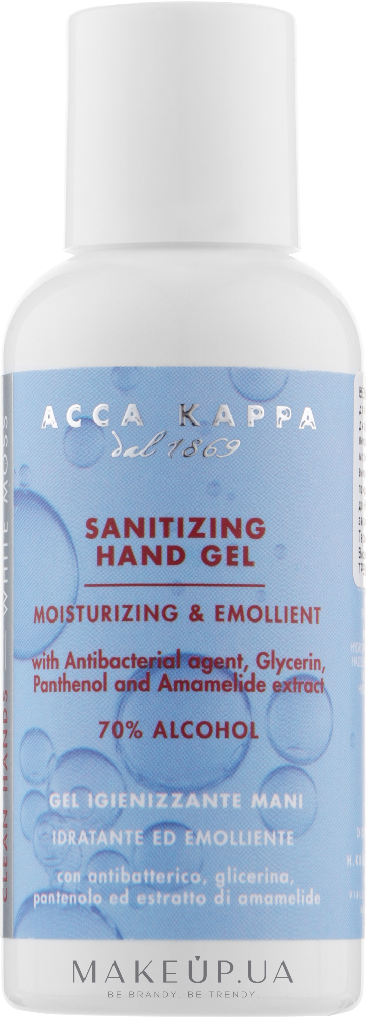 Гель-санітайзер для рук - Acca Kappa White Moss Sanitising Hand Gel — фото 100ml