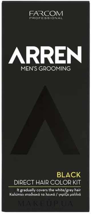 Набір для фарбування бороди й волосся - Arren Men`s Grooming Direct Hair Color Kit — фото Black