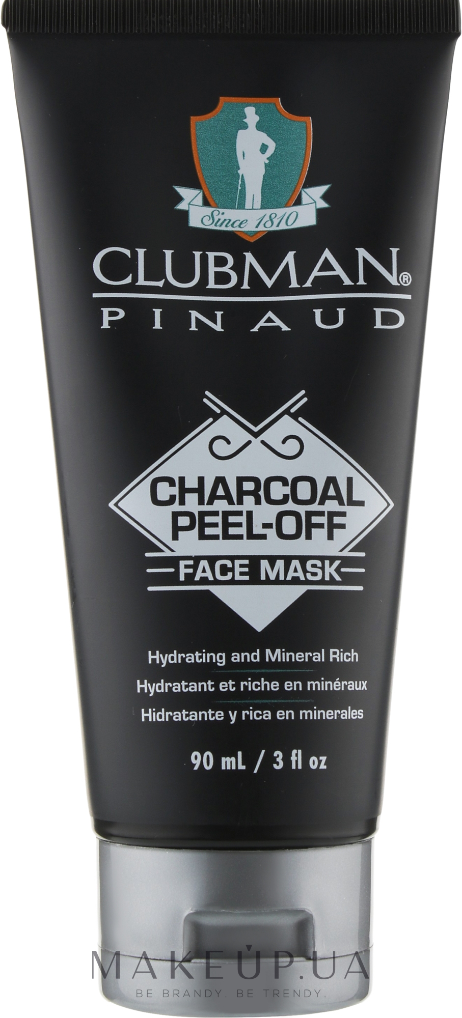 Очищувальна чорна маска для волосся  - Clubman Pinaud Charcoal Peel-Off Face Mask — фото 90ml