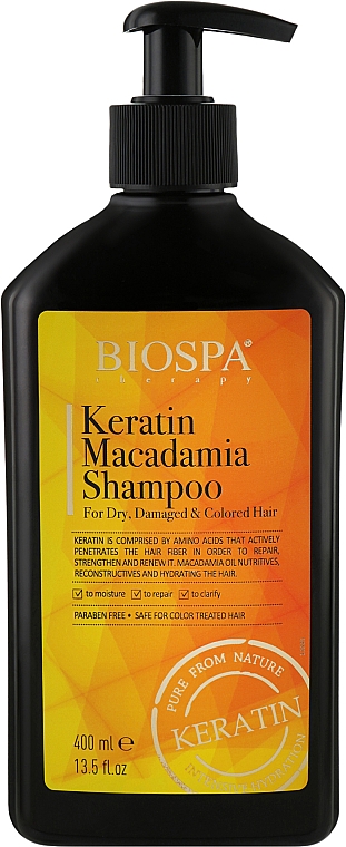 Масляный шампунь для волос "Кератин и макадамия" - Sea of Spa Bio Spa Keratin Macadamia Shampoo  — фото N1
