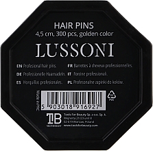 Шпильки прямые, золотистые - Lussoni Hair Pins 4.5 cm — фото N2