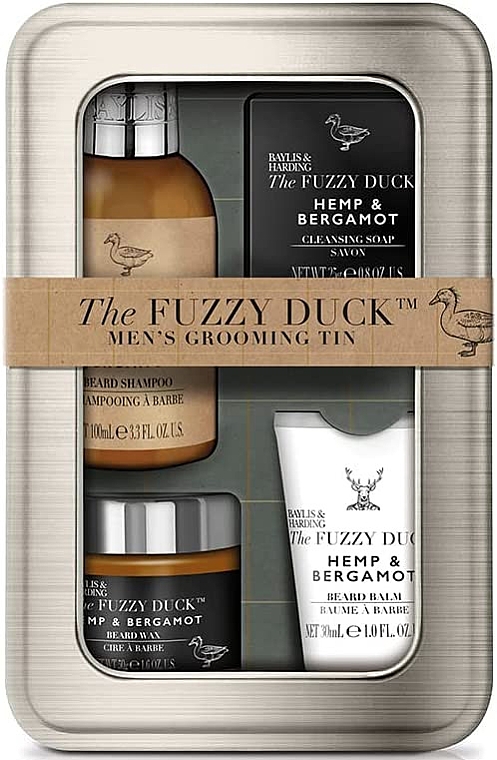 Набор, 4 продукта - Baylis & Harding The Fuzzy Duck Men's Hemp & Bergamot Grooming Tin — фото N1