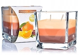 Ароматическая трехслойная свеча в стакане "Корица и апельсин" - Bispol Scented Candle Cinnamon & Orange — фото N2