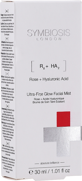 Спрей-міст для обличчя - Symbiosis London Rose + Hyaluronic Acid Ultra-Fine Glow Facial Mist — фото N2