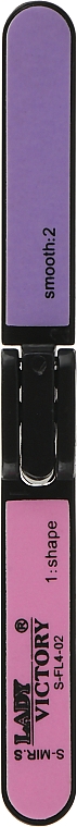 Пилочка для нігтів, S-FL4-02 полірувальна, чотиристороння, пряма, складна - Lady Victory — фото N1