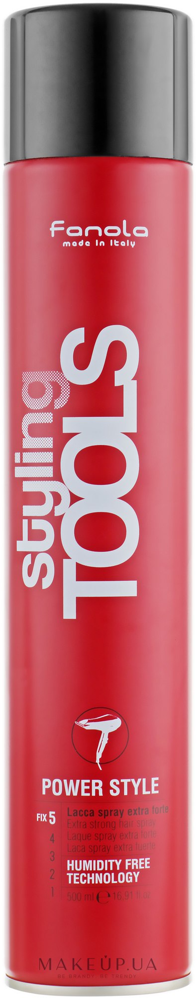 Лак для волосся, екстрасильна фіксація - Fanola Tools Power Style Lacquer Spray Extra Strong — фото 500ml