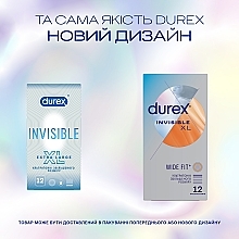 Презервативы латексные с силиконовой смазкой "Ультратонкие" увеличенного размера (шире), 12 шт. - Durex Invisible XL — фото N4