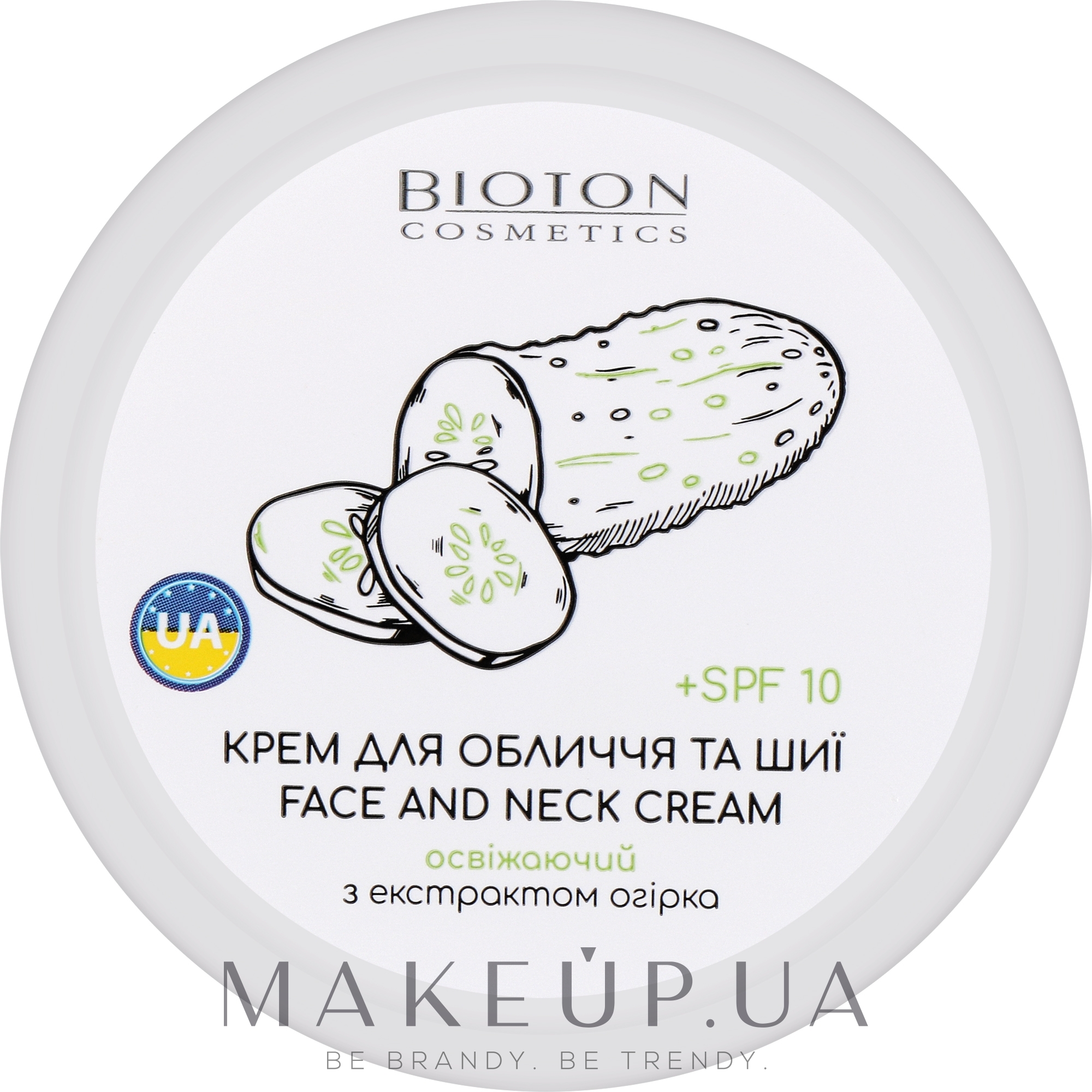 Крем для лица и шеи с экстрактом огурца - Bioton Cosmetics Face & Neck Cream SPF 10 — фото 100ml