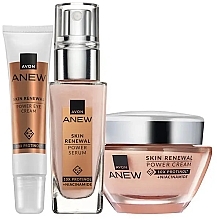 Набор - Avon Anew Skin Renewal Power & Protinol (f/cr/50ml + eye/cr/15ml + f/serum/30ml) — фото N1