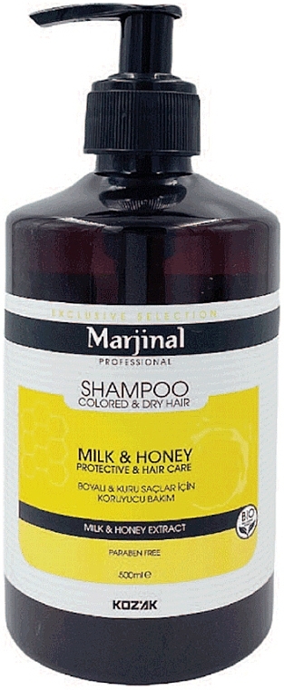 Шампунь "Молоко и мед" для окрашенных и сухих волос - Marjinal Shampoo Colored And Dry Hair Milk And Honey  — фото N1