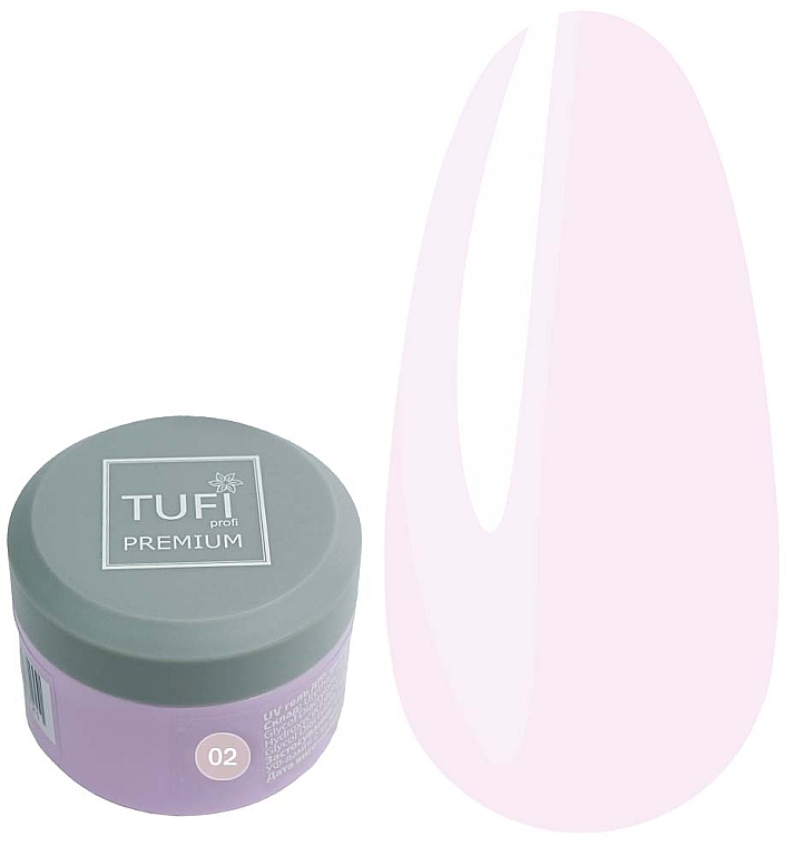 Гель для наращивания ногтей - Tufi Profi Premium UV Gel 02 Clear Pink — фото N3