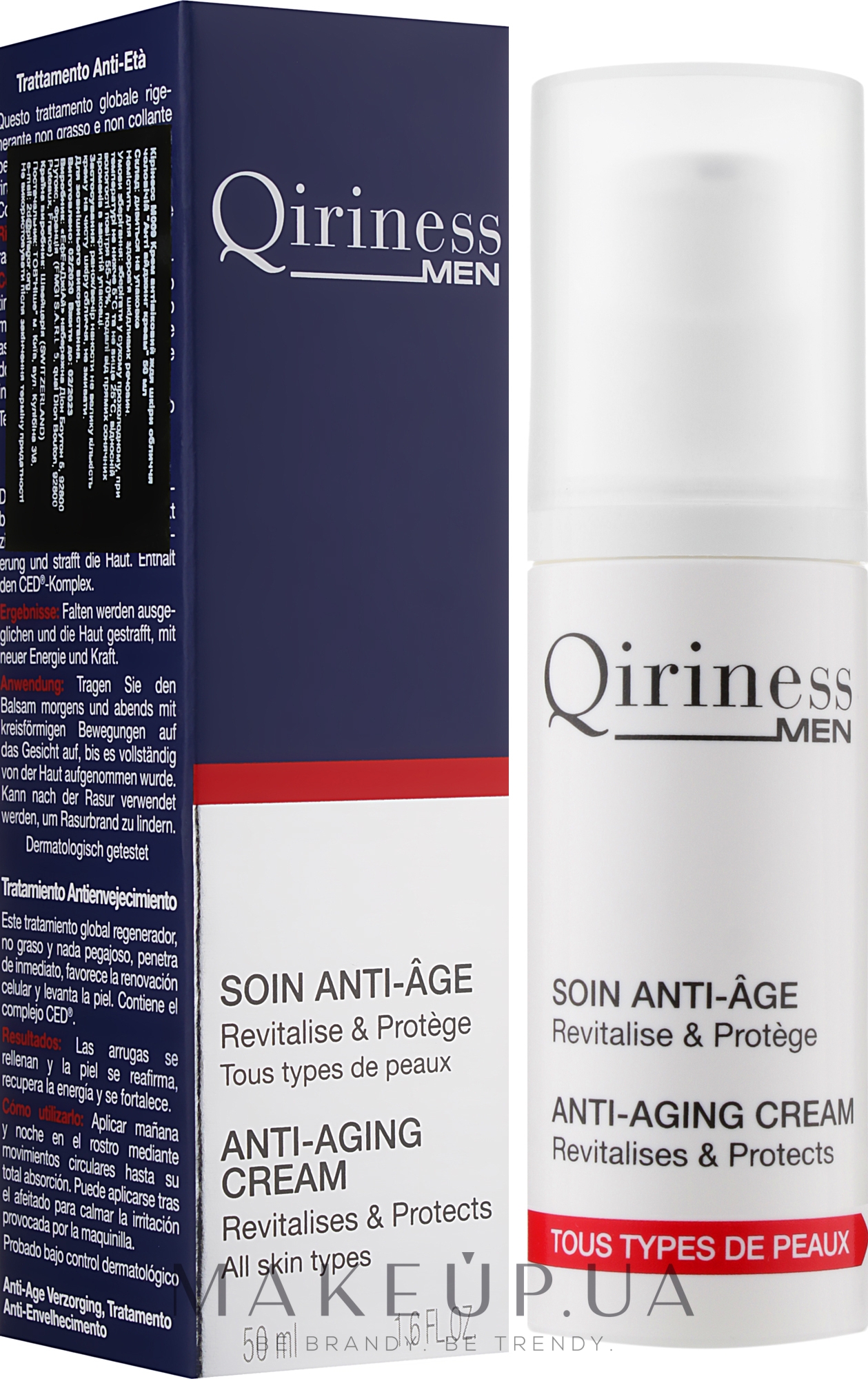 Антивіковий крем для обличчя, для чоловіків - Qiriness Men Anti-Aging Cream — фото 50ml