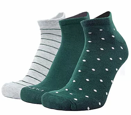 Набір шкарпеток, 3 пари, 1094, темно-зелені - Duna — фото N1