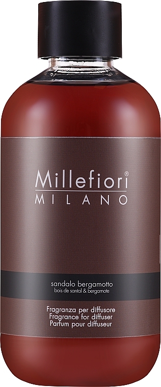 Наполнитель к аромадиффузору "Сандал и бергамот" - Millefiori Milano Natural Diffuser Sandalo Bergamotto — фото N1