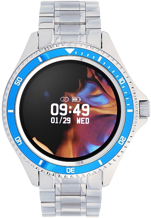 Смарт-часы для мужчин, стальные, серебристо-синие - Garett Smartwatch Men Ocean RT — фото N2