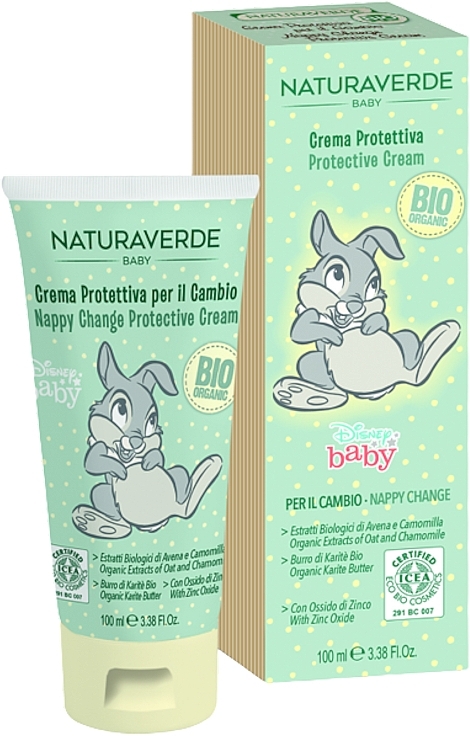 Детский крем под подгузник с экстрактом овса и ромашки - Naturaverde Disney Baby Nappy Change Protective Cream  — фото N1
